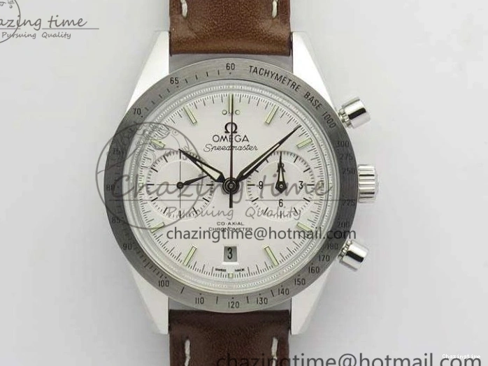 0429 Speedmaster ’57 Co-Axial OMF 1:1 Best Edition White Dial Silver Markers A9300 (Free Leather Strap) Efficient 8133